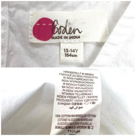 BODEN Girls Floral Embroidered Mexican Kaftan Dress in White / Blue/ Neon Yellow - Picture 6 of 10